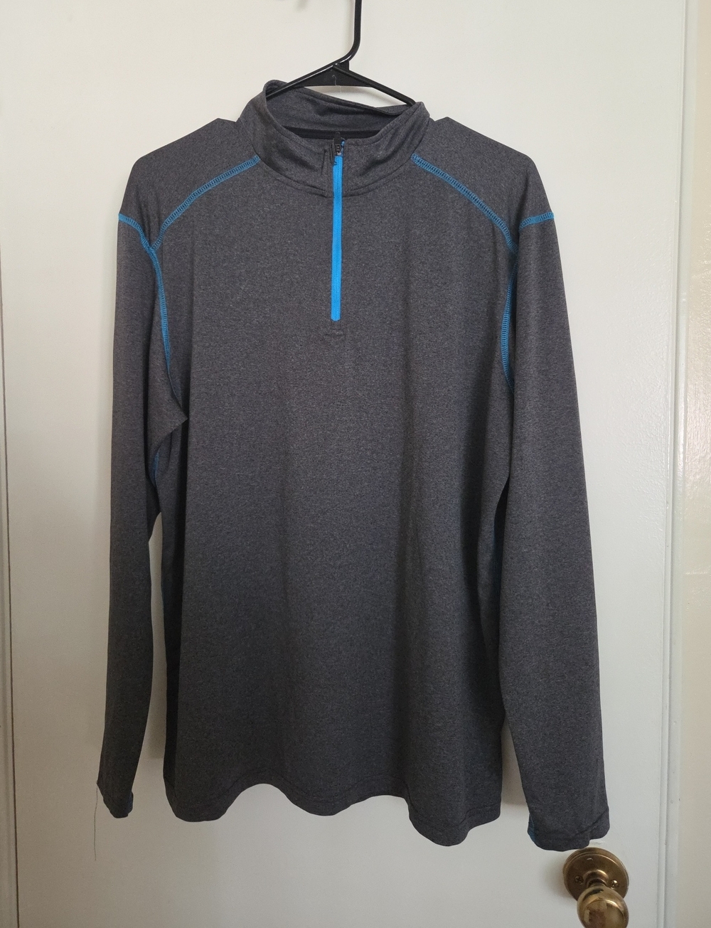 bcg Charcoal Gray Performance Quarter-Zip with Blue Trim